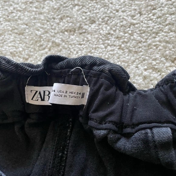 Zara high waisted women’s black baggy jeans pants elastic waist - Picture 4 of 14